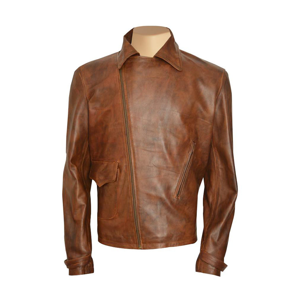 Captain Americas Brown Biker Genuine Real Leather Jacket