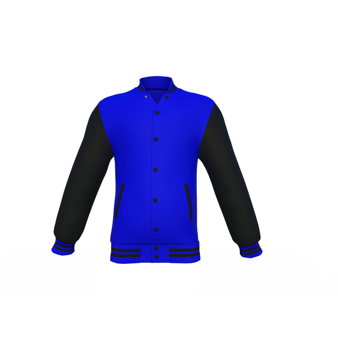 Best Quality Black Sleeves Blue Varsity Letterman Jacket 