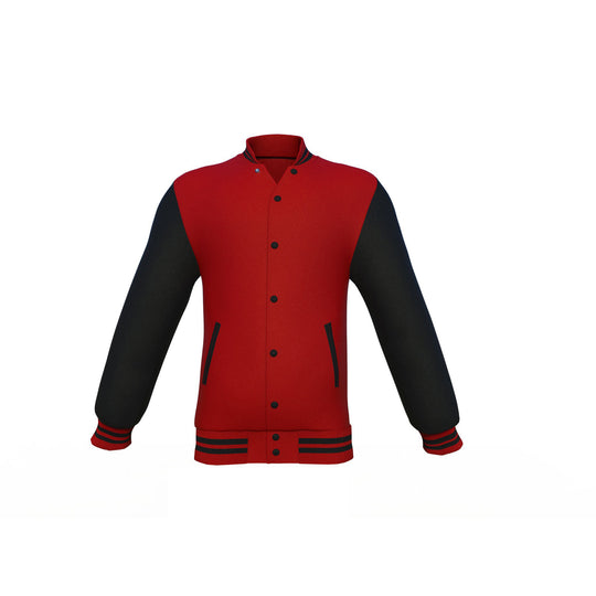 lightweight Black Sleeves Maroon Varsity Letterman Jacket