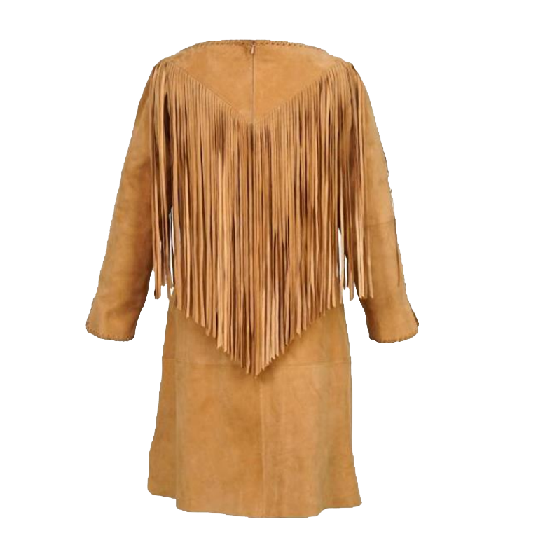 Maya fringed western suede coat