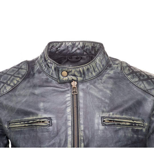 Grayson stone wash Cafe Racer jacket