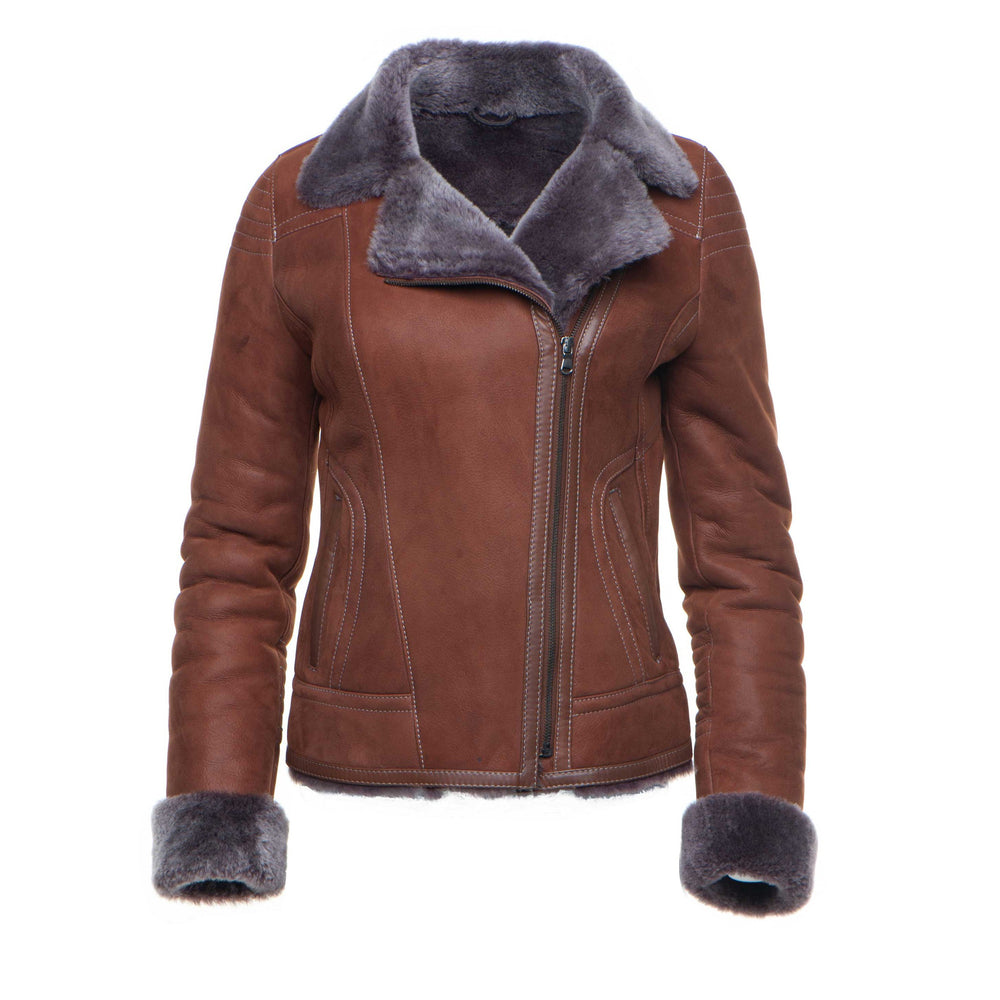 Style Tan Shearling B-3 Bomber Jacket