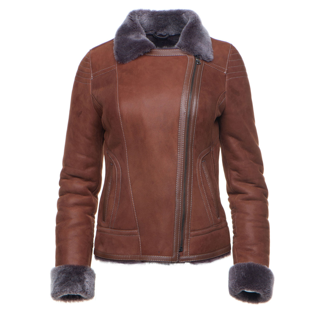 Style Tan Shearling B-3 Bomber Jacket