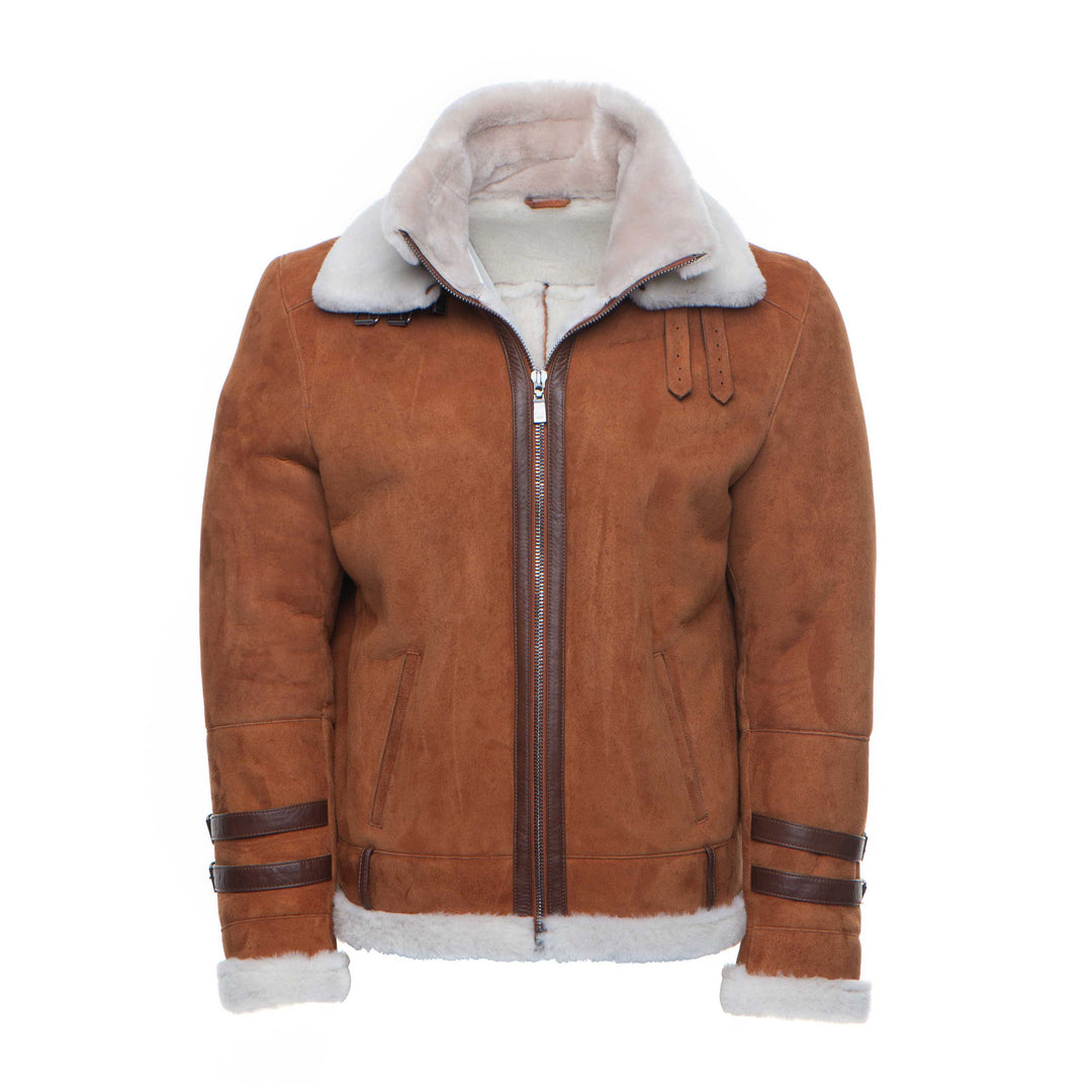 Hagan Aviator bomber suede shearling jacket 