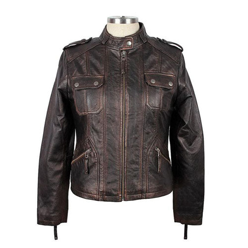 Black Leather Joliet Jacket for Women