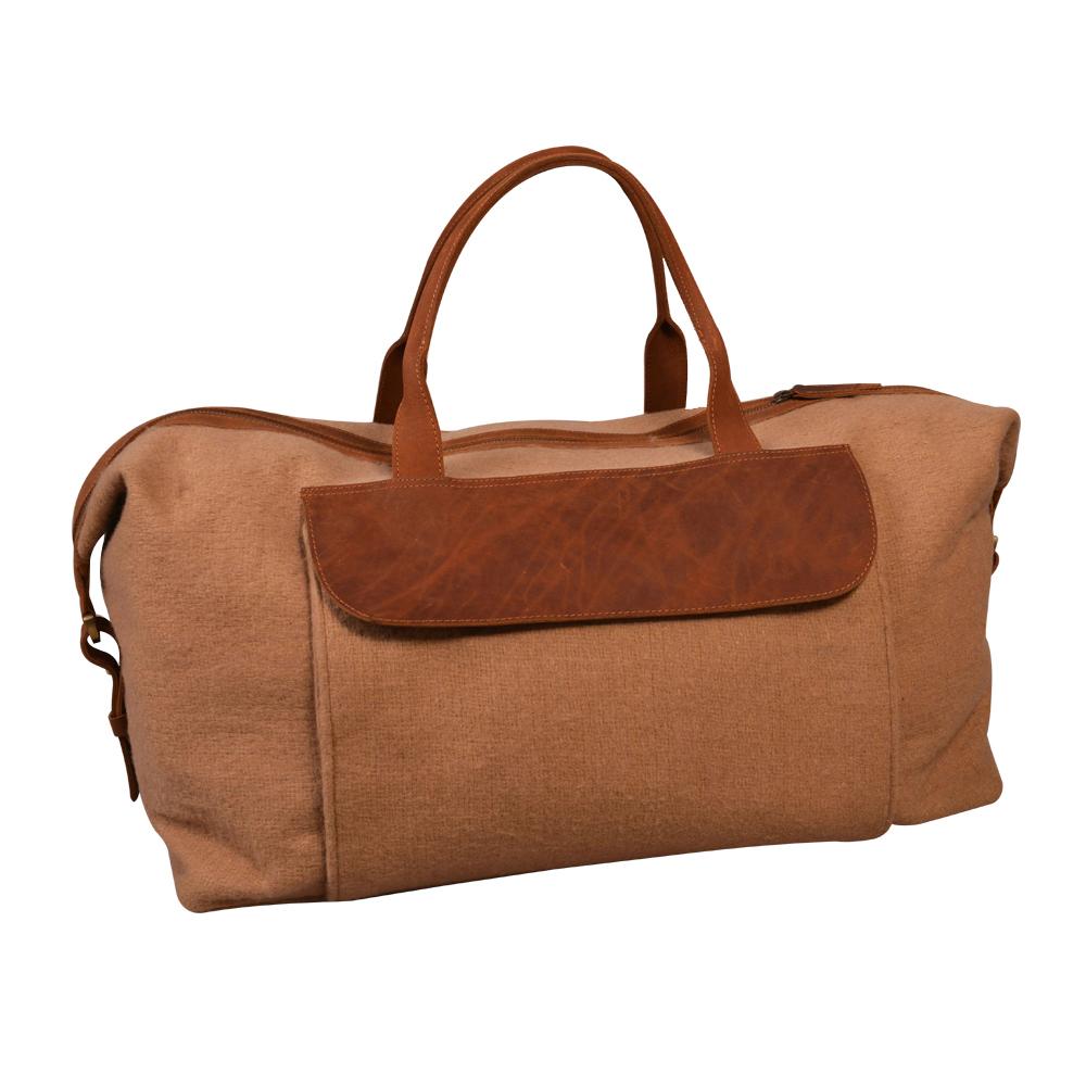 Fashionable Trim Meza's Wool Duffel Leather Bag