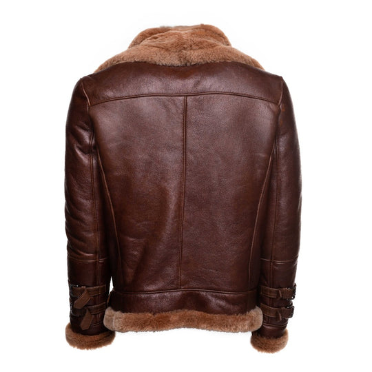 A Waist Belt Phans Brown Aviator bomber shearling jacket