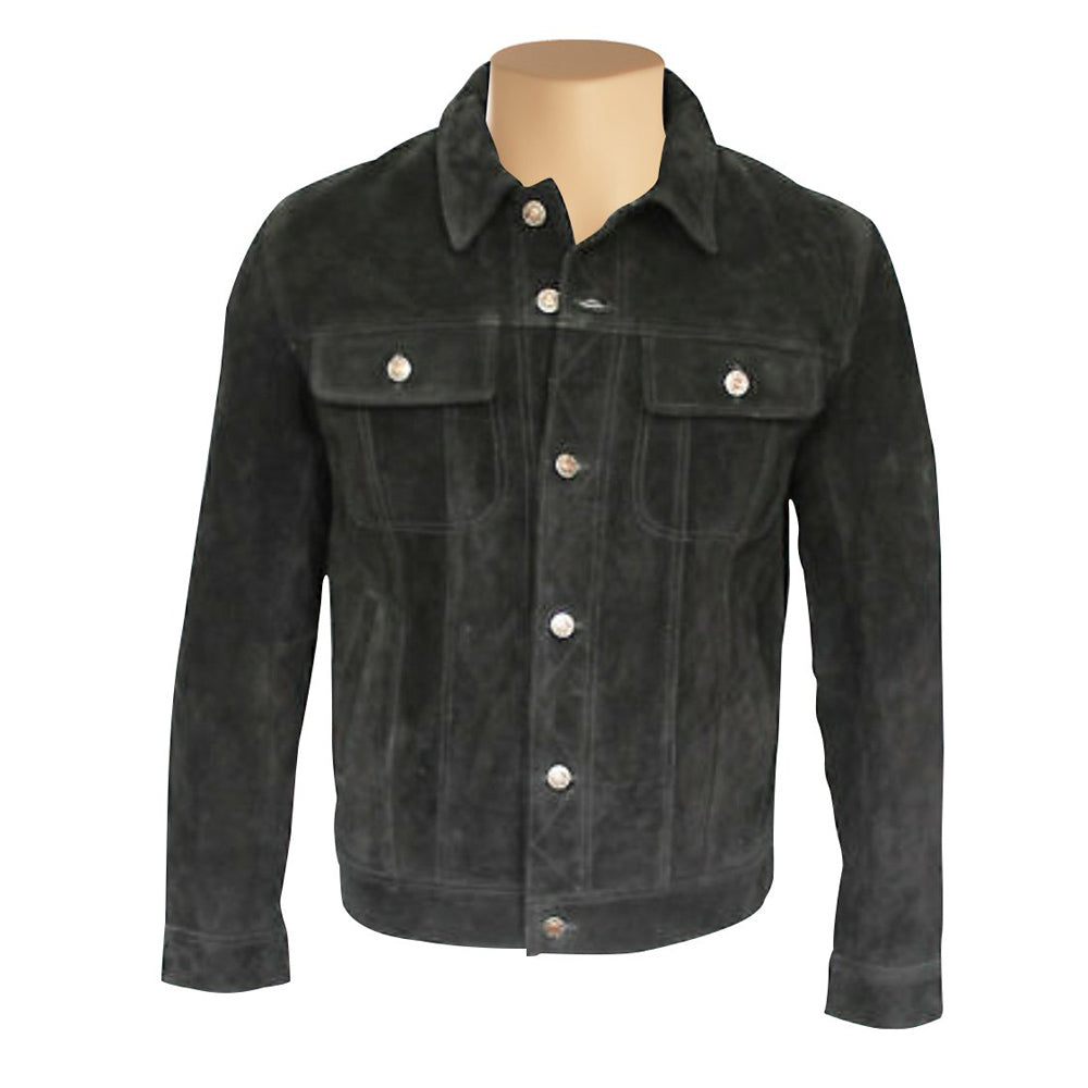 Hart's suede trucker shirt