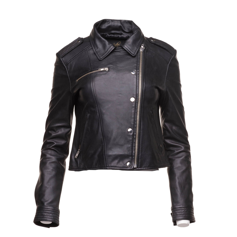 Fashionable Soft Aria Cropped Leather Jacket