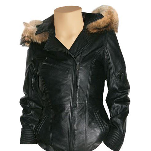 Soft Idelle Car coat with fox fur hood