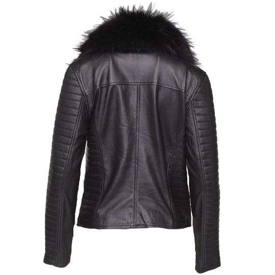 Amarah's Large Fur Shawl Leather Jacket