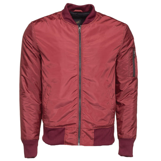 Maroon Archers Ribbed Waist Nylon Flight Jacket