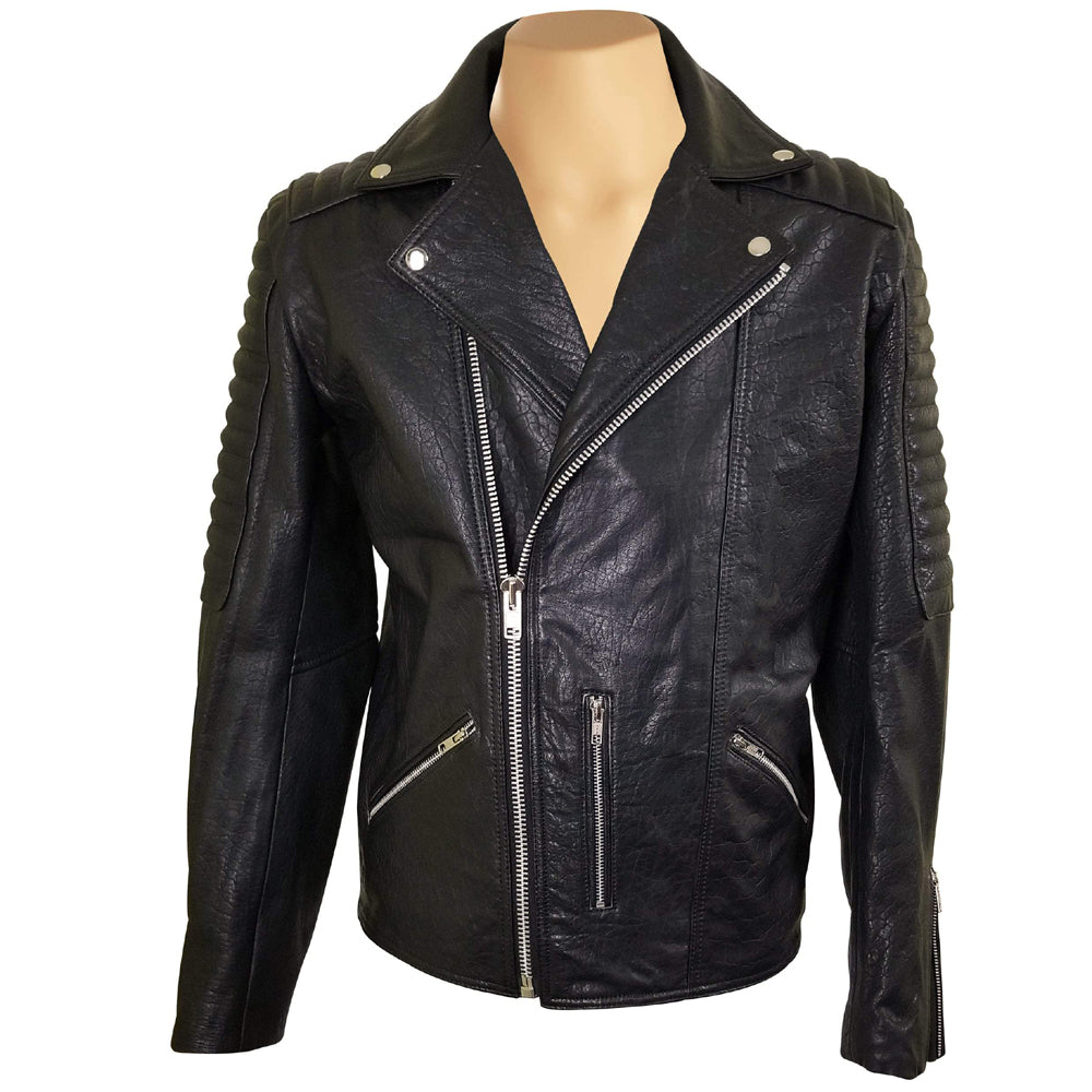 Soft Biker Jacket with Bubble Texture 