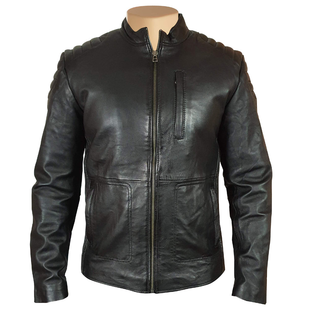 Cleve's Stretch Panel Leather Jacket