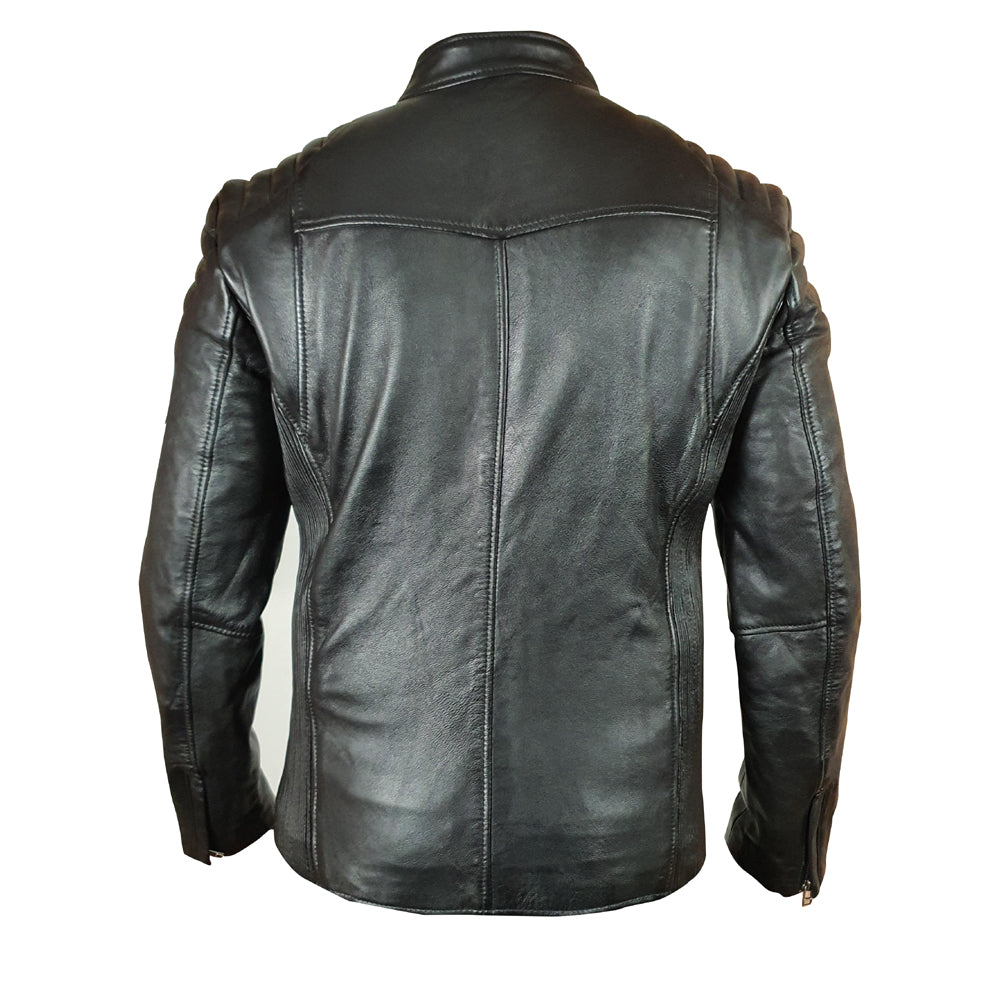 Cleve's Stretch Panel Leather Jacket