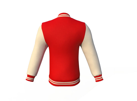 Brand New Red Varsity Letterman Jacket with Cream Sleeves