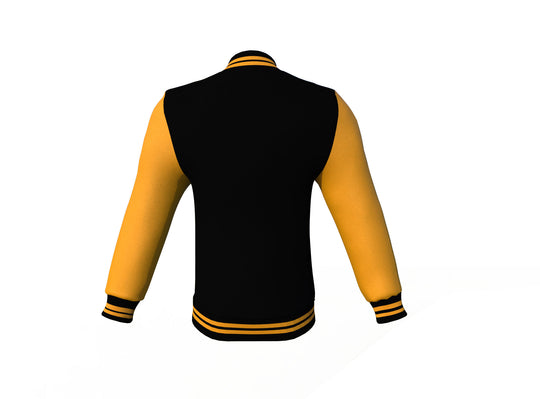 protective Gold Sleeves Black Varsity Letterman Jacket