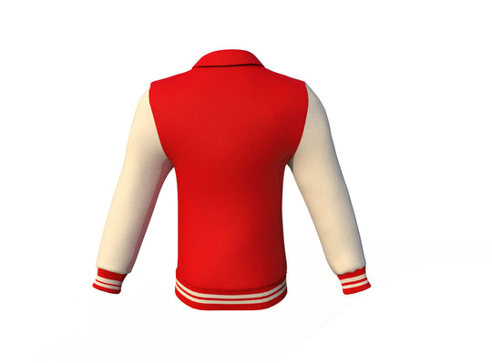 Brand New Red Varsity Letterman Jacket with Cream Sleeves