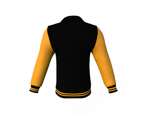 protective Gold Sleeves Black Varsity Letterman Jacket