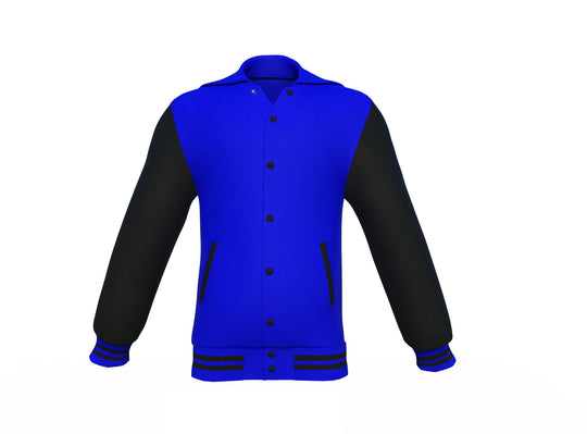 Best Quality Black Sleeves Blue Varsity Letterman Jacket 