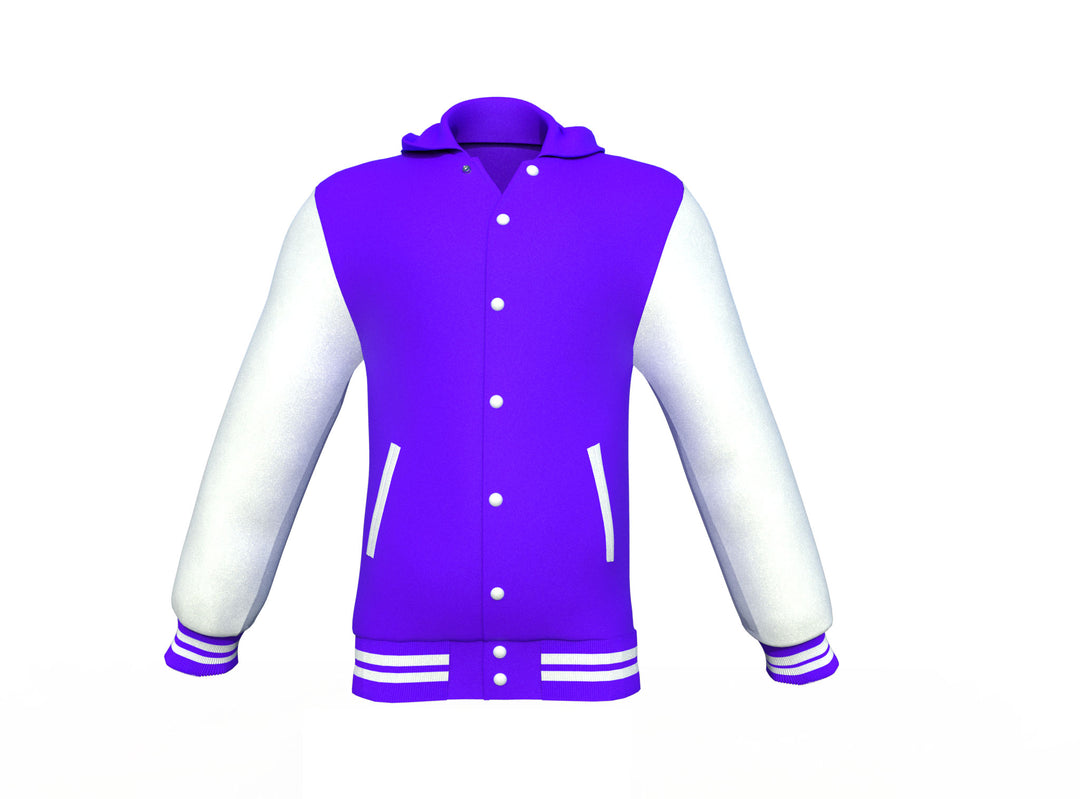 Good Quality White Sleeves Purple Varsity Letterman Jacket 