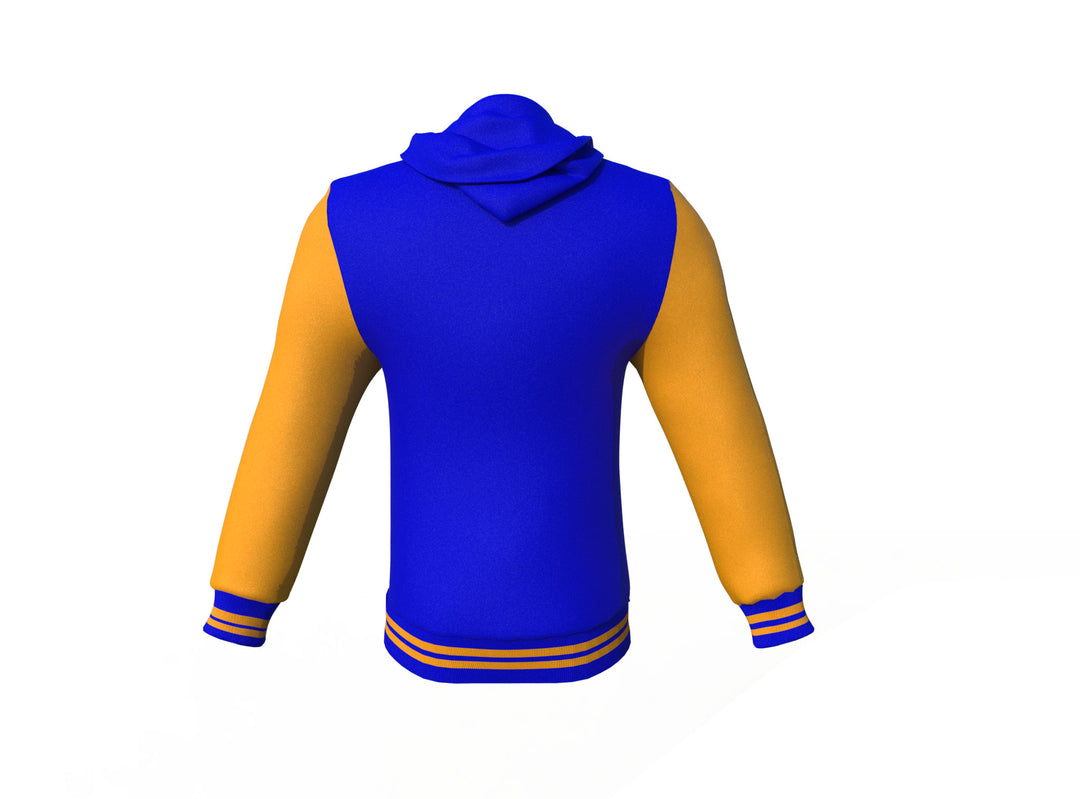 Perfect Gold Sleeves Blue Varsity Letterman Jacket