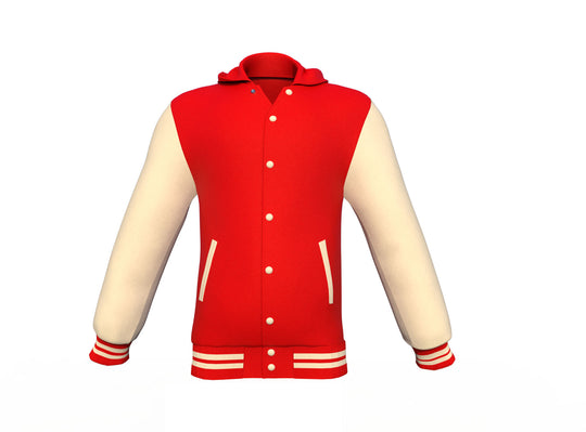 Brand New Red Varsity Letterman Jacket with Cream Sleeves