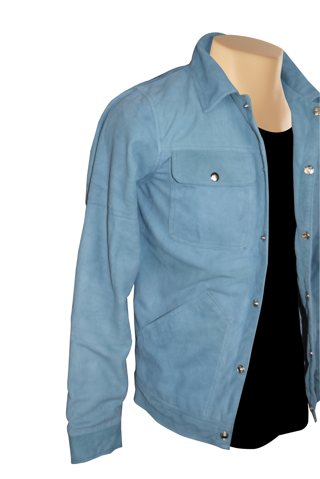 Fashionable Suede Sky blue shirt