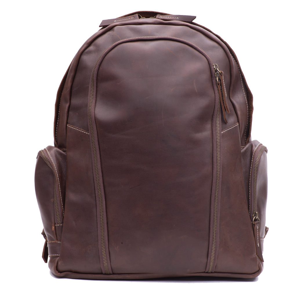 High Class Slim Dark Brown laptop leather Backpack