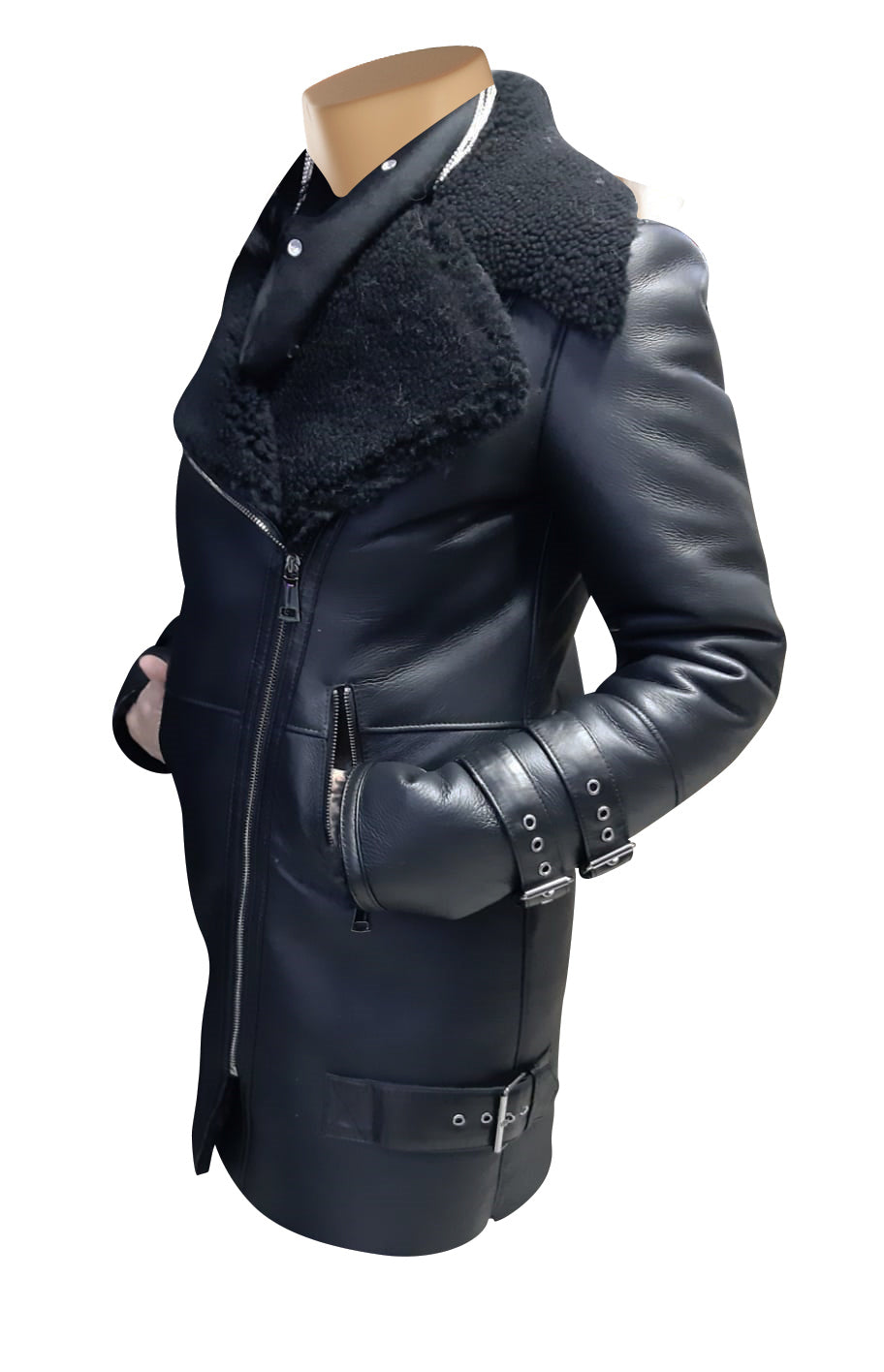 Comfortable and Cozy Paulina's Black Shearling Jacket 