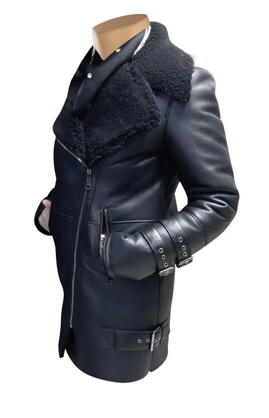 Comfortable and Cozy Paulina's Black Shearling Jacket 