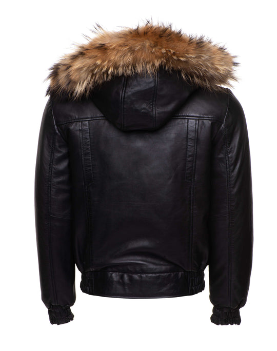 Safe Winter Castillos bomber Jacket with Real fox fur hoodie