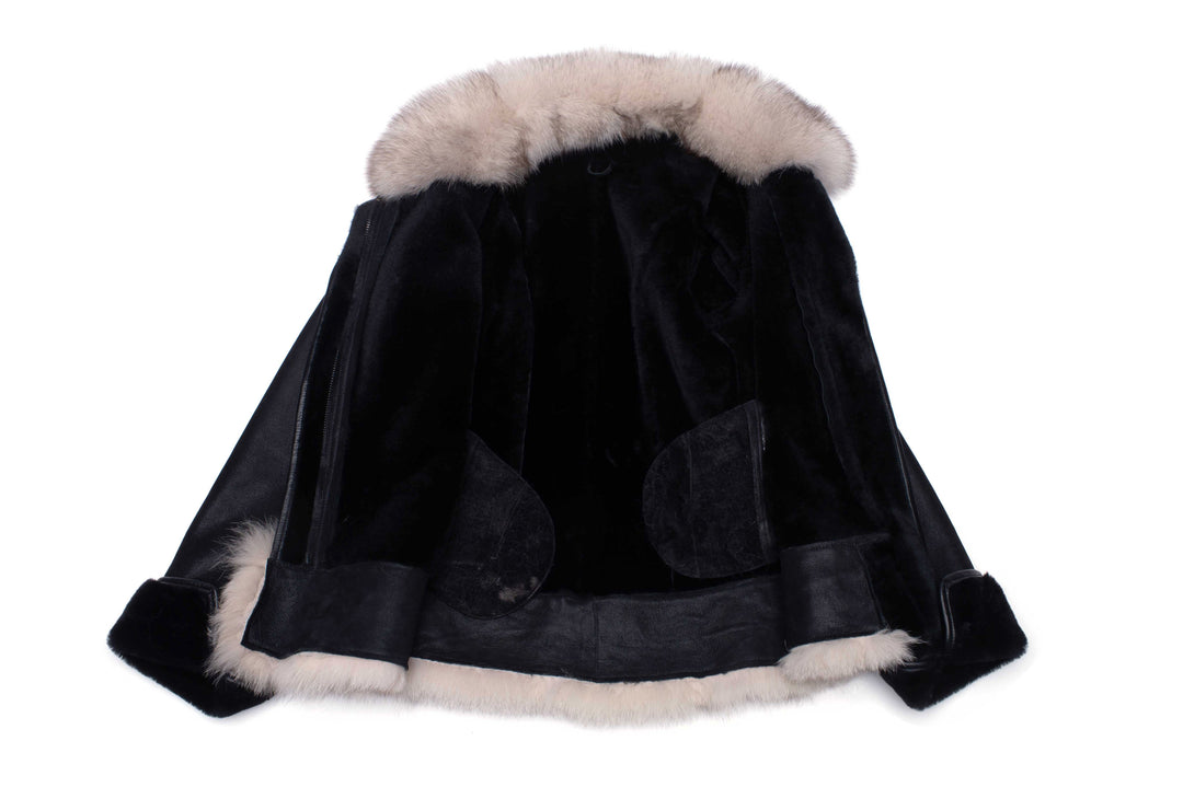 A Cecily's Black Shearling Sheepskin