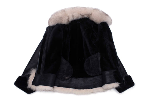 A Cecily's Black Shearling Sheepskin