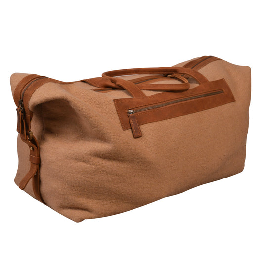 Fashionable Trim Meza's Wool Duffel Leather Bag