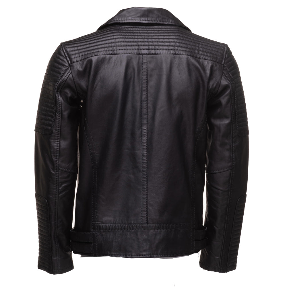 Michaels Biker Leather Jacket with Snap Buttons