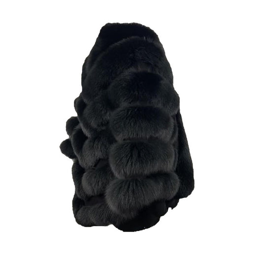 Women's Black Fox Fur Cape/ Poncho