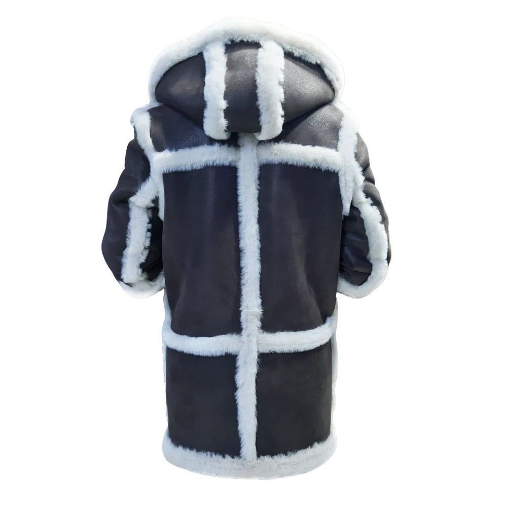 Unisex Rayyan's 3/4 hooded shearling coat