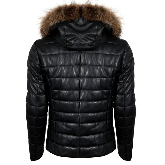 High-Class Richie Winter Puffer leather hoodie