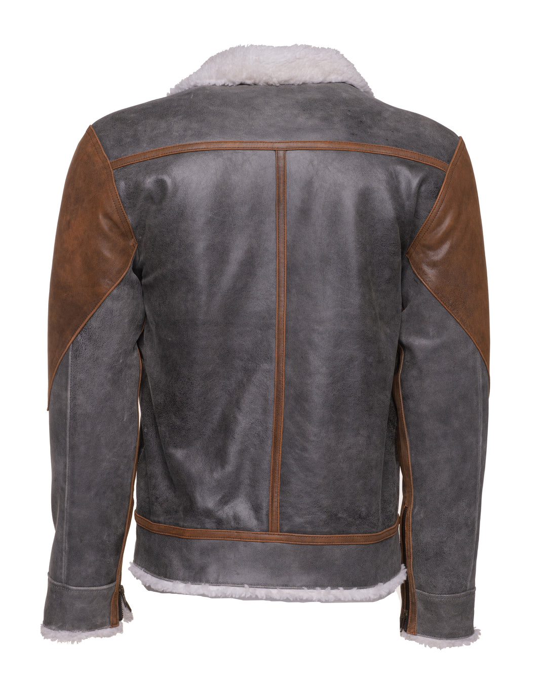 Armani Scott's Sherpa-Lined Patched Leather Jacket