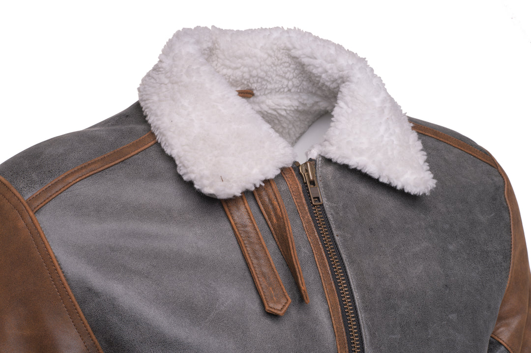 Armani Scott's Sherpa-Lined Patched Leather Jacket