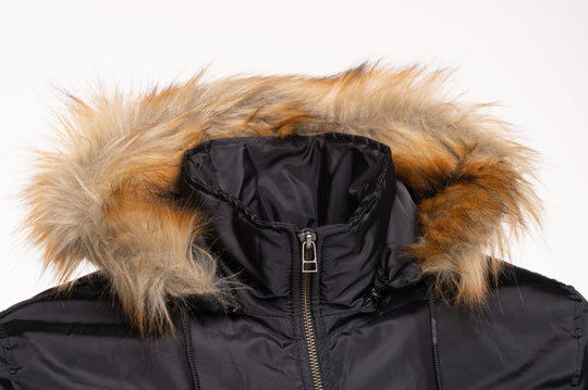 Isaac's fur-collared nylon flight jacket