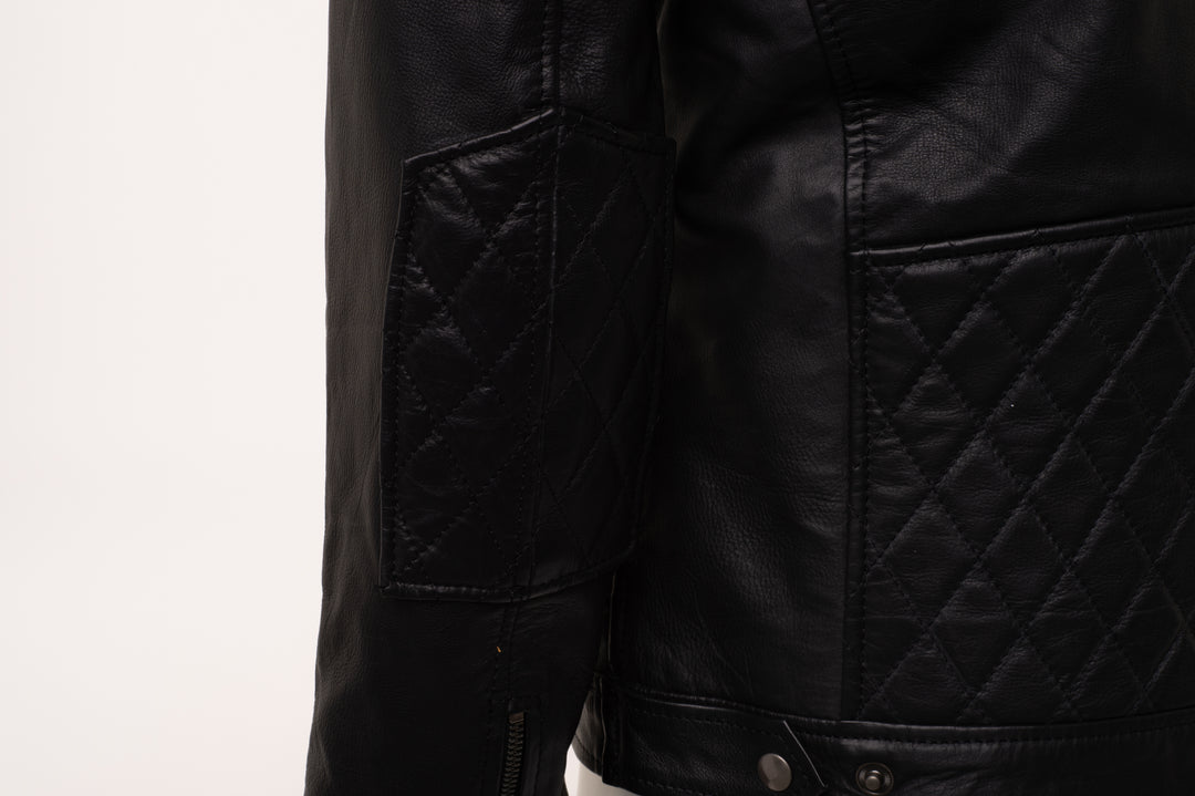 Welsh's moto jacket with diamond stitching