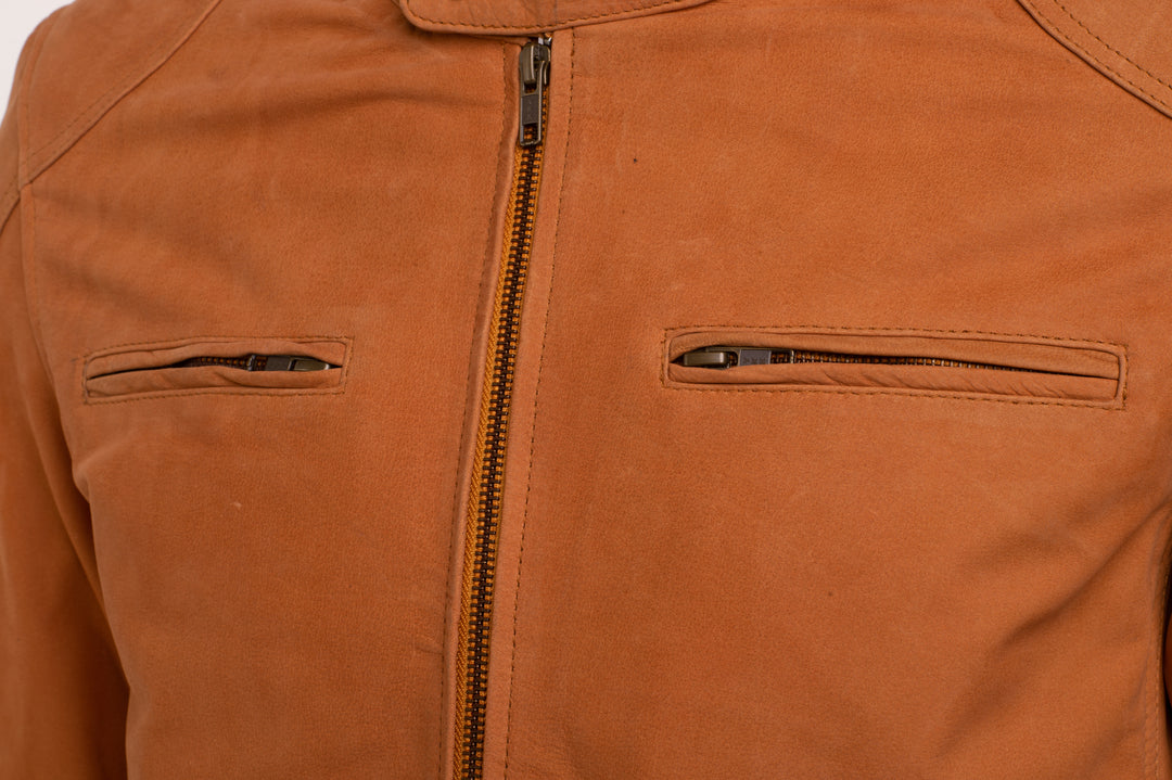 Steve's plain moto jacket in nubuck leather