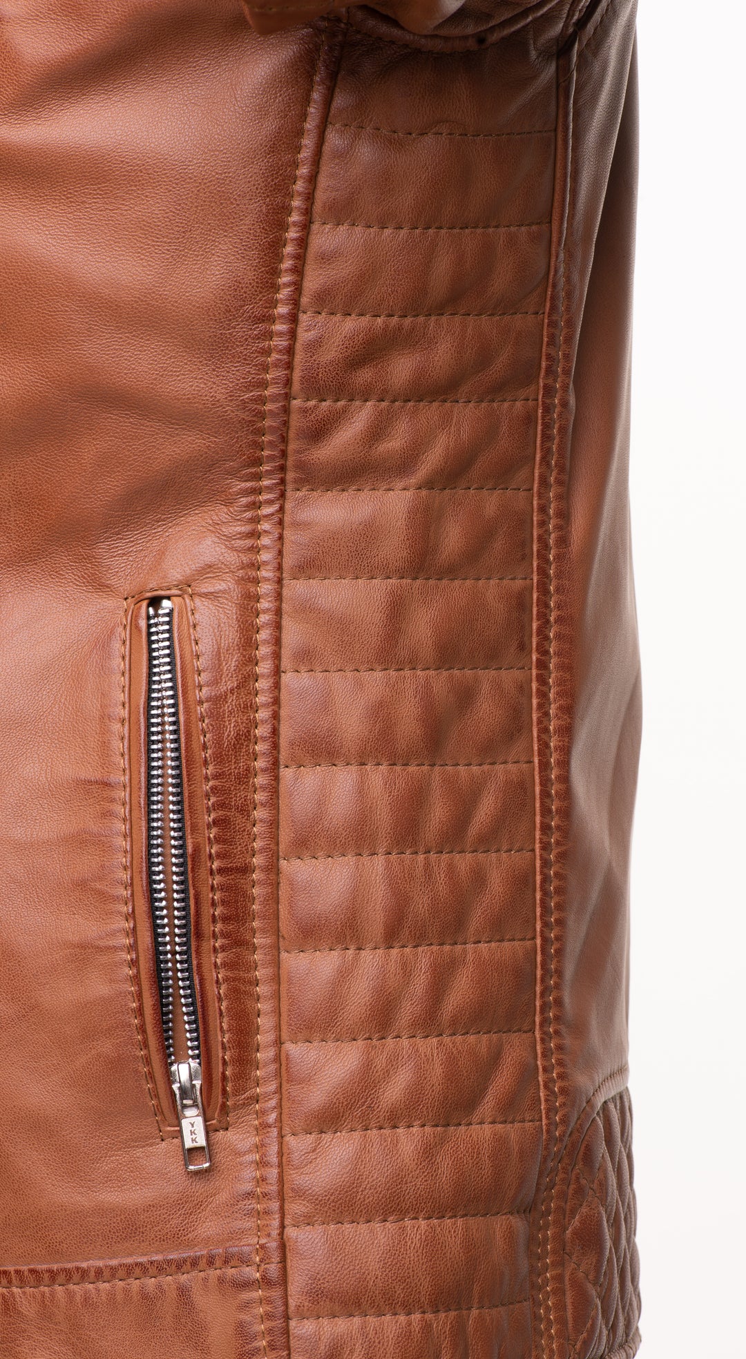 Protected Tan Quilted Biker Jacket