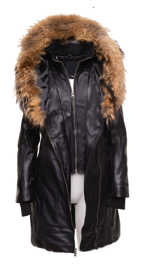 Ulva Fur Trimmed Women's parka with fox fur hood