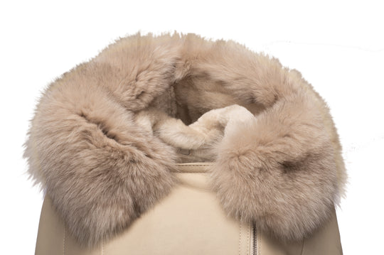 Style Gracie's Shearling Hooded Jacket with Fox Fur