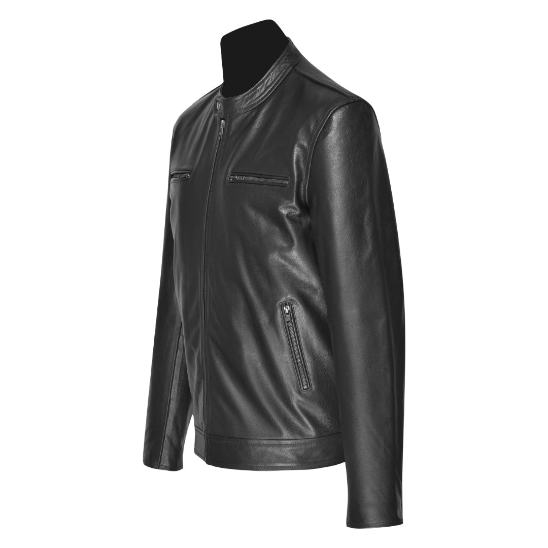 Bandit Black Cafe Racer Heavy Leather Jacket