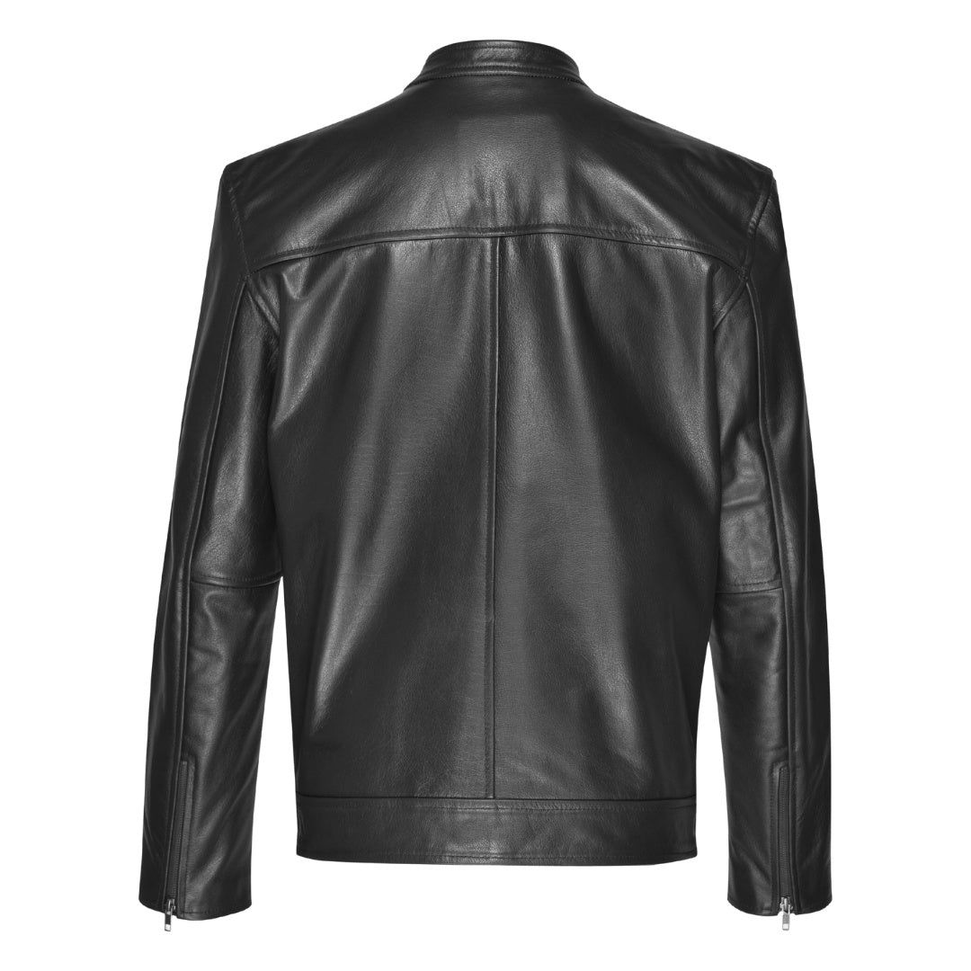 Bandit Black Cafe Racer Heavy Leather Jacket