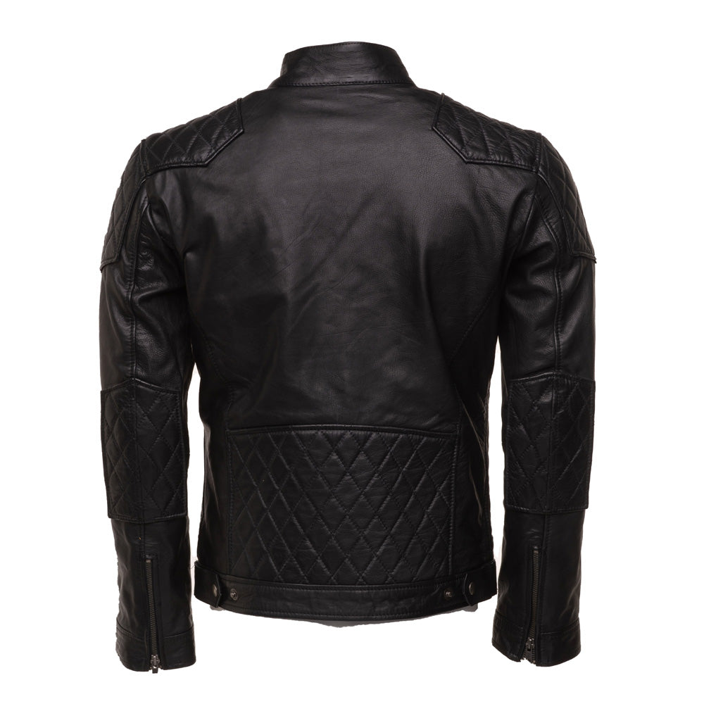 Welsh's moto jacket with diamond stitching